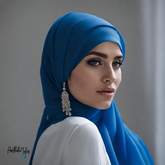 Premium Chiffon Hijab - Bright Blue